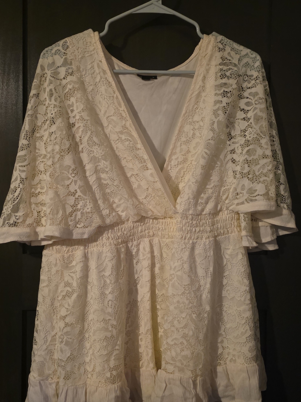 Torrid Cream Lace V-Neck Top